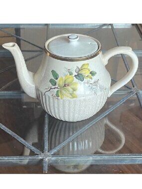Vintage Arthur Wood Ironstone Floral Teapot 1950s
